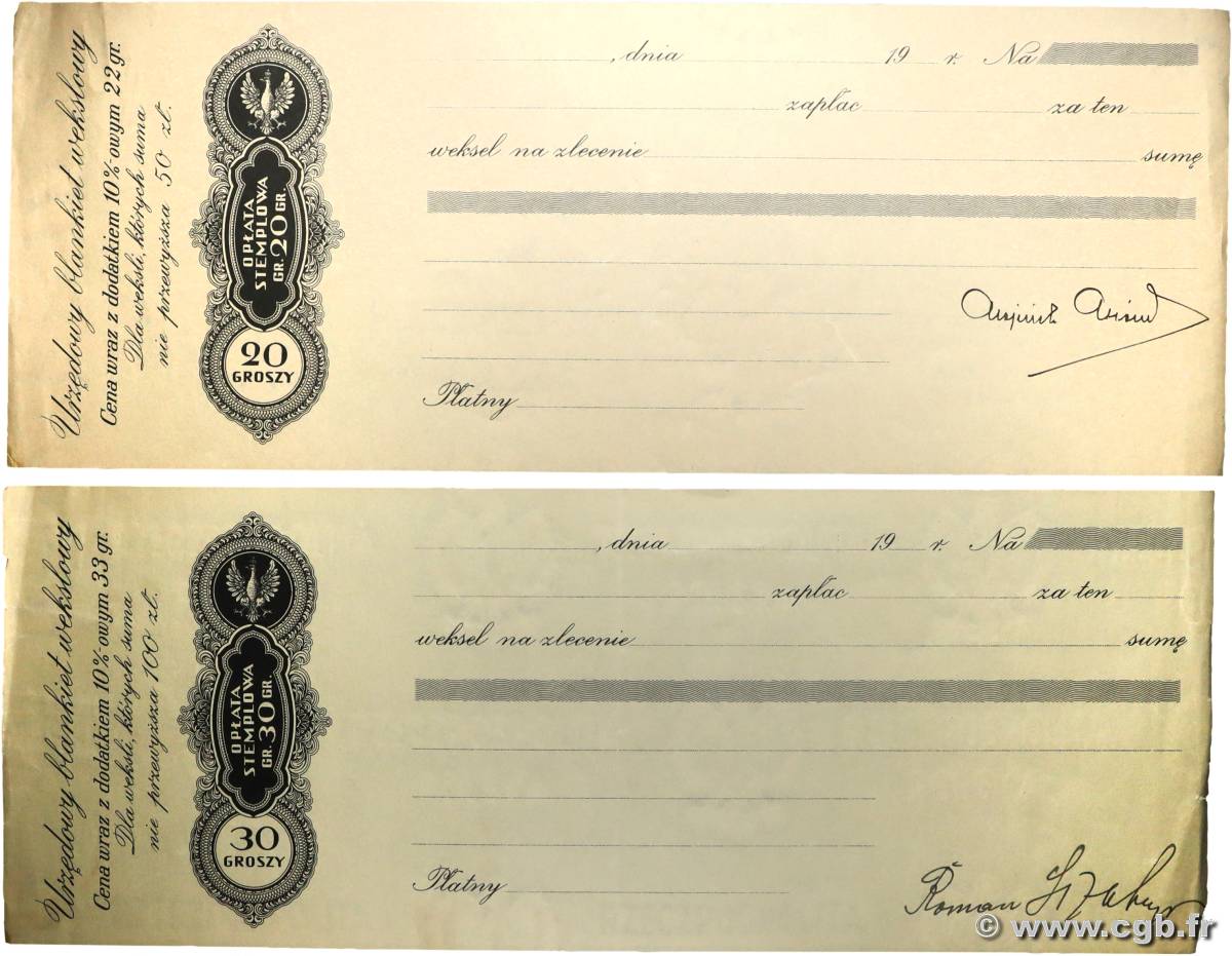 20 et 30 Groszy Lot POLONIA  1930 P.- MBC+