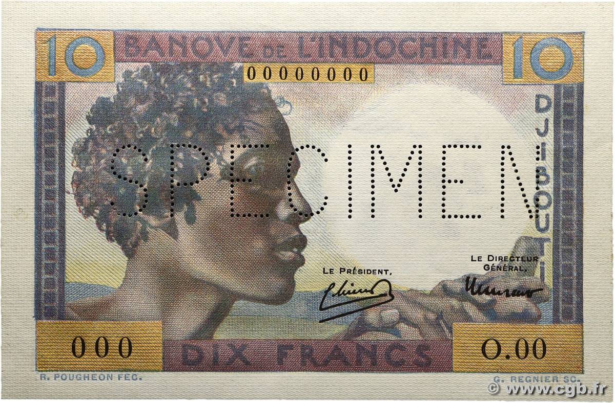 10 Francs Spécimen DSCHIBUTI   1946 P.19s fST+