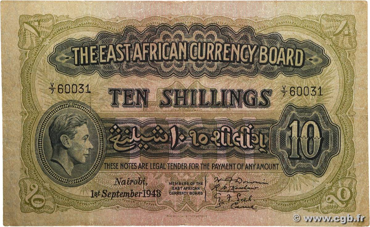 10 Shillings EAST AFRICA (BRITISH)  1943 P.29b F