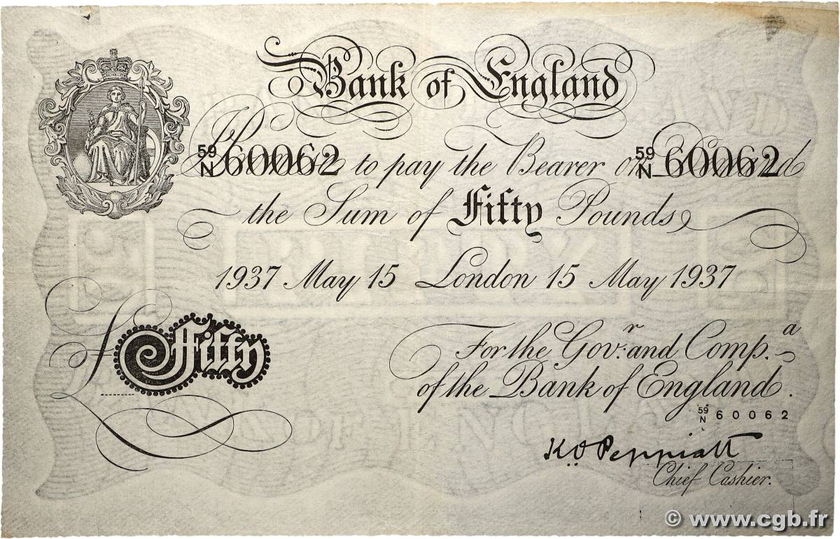 50 Pounds Faux ENGLAND  1937 P.338ax F