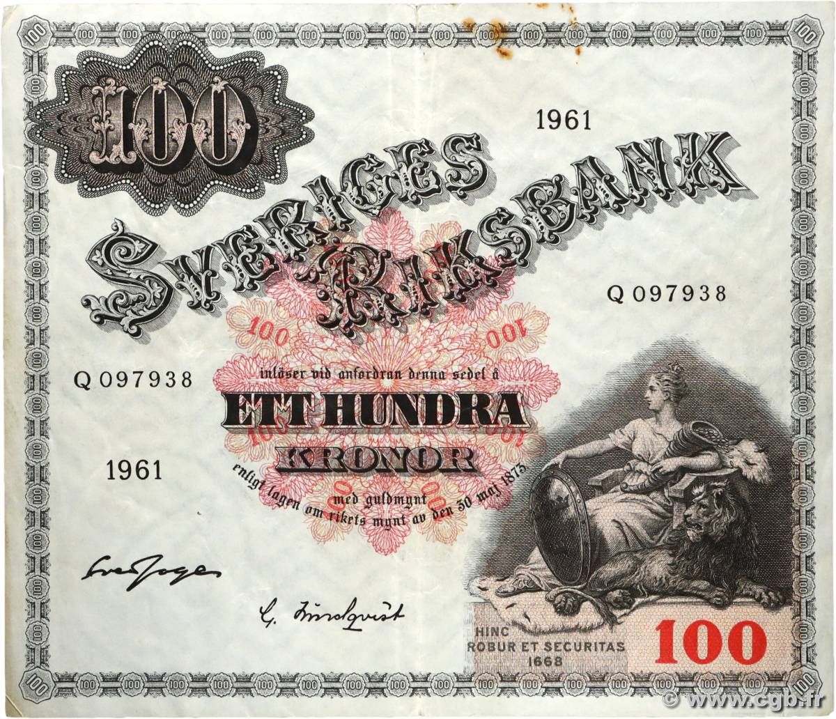 100 Kronor SUÈDE  1961 P.48c TTB+