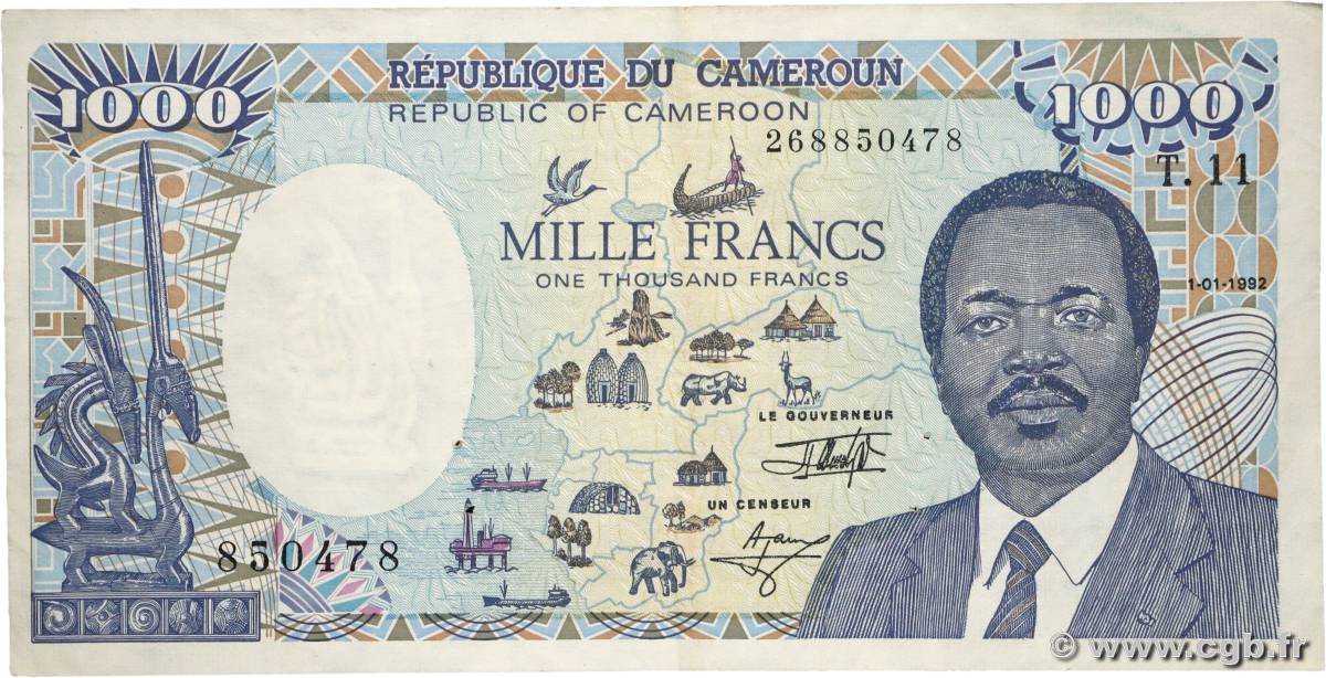 1000 Francs type 1985 modifié FRANCE  1992 A.164f VF+