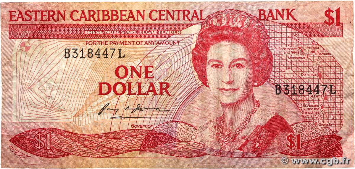 1 Dollar CARAÏBES  1985 P.17l TB
