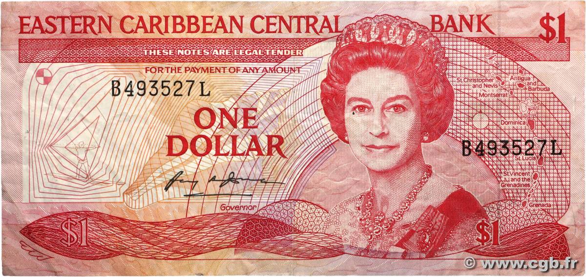 1 Dollar CARAÏBES  1985 P.17l TB