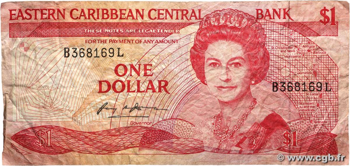 1 Dollar CARAÏBES  1985 P.17l TB