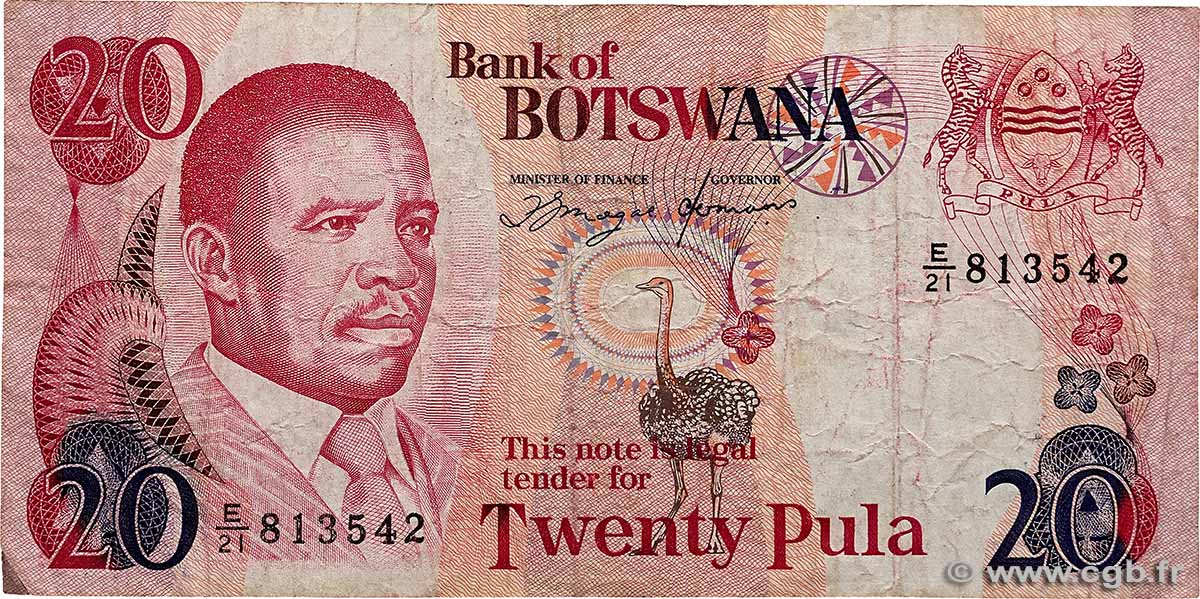 20 Pula BOTSWANA (REPUBLIC OF)  1992 P.13a F