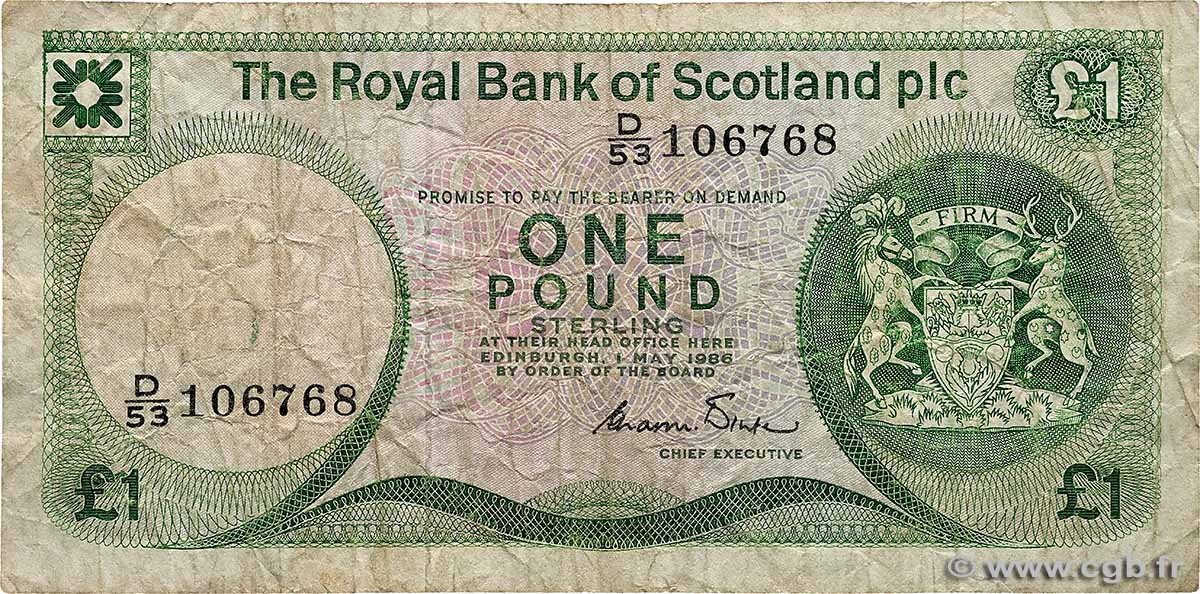 1 Pound SCOTLAND  1986 P.341Ab F-