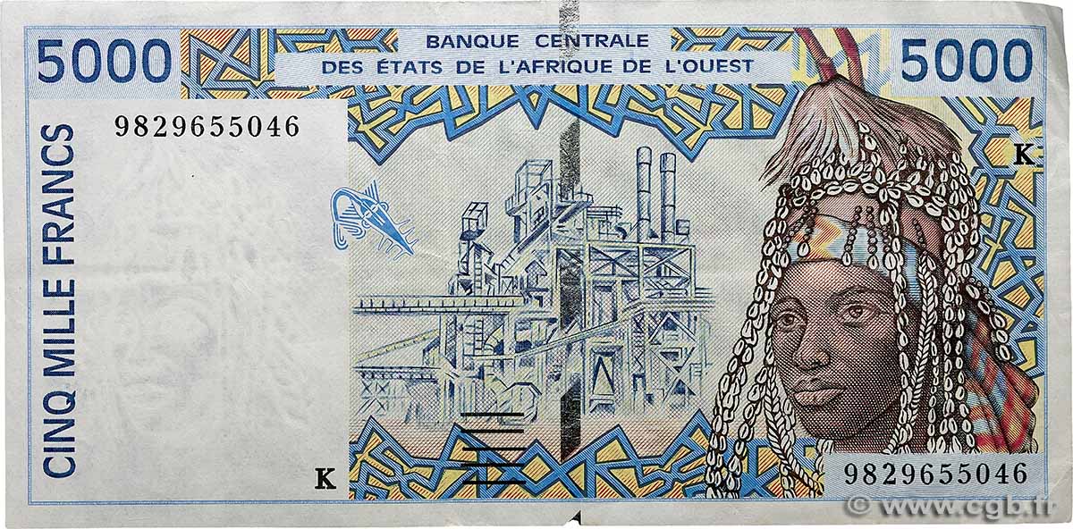 5000 Francs WEST AFRICAN STATES  1998 P.713Kg VF