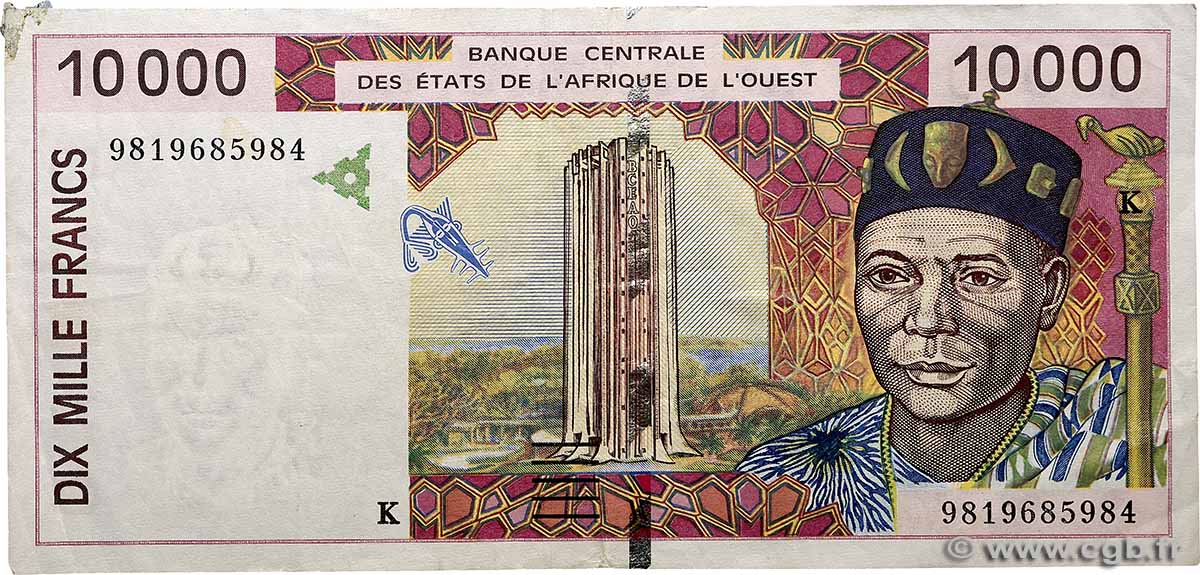 10000 Francs WEST AFRICAN STATES  1998 P.714Kg VF-
