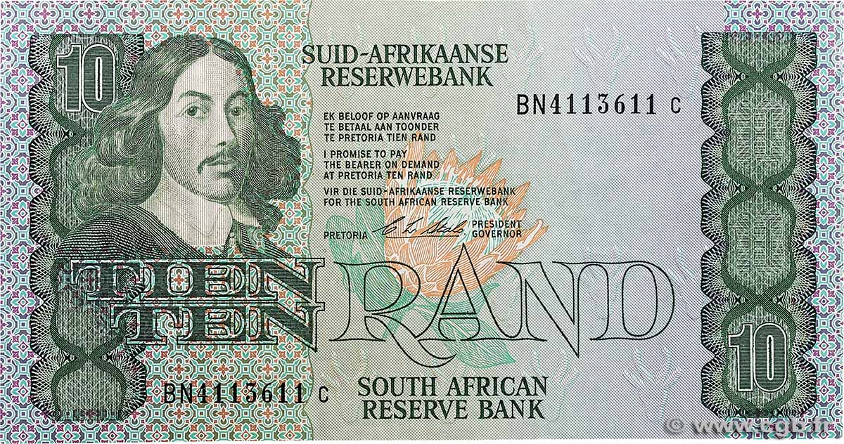 10 Rand SOUTH AFRICA  1990 P.120e VF+