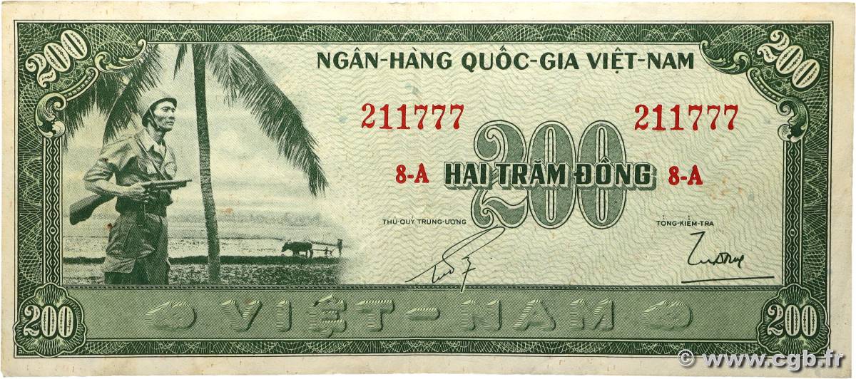 200 Dong SÜDVIETNAM  1955 P.14a SS