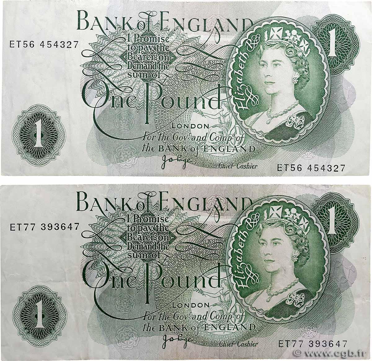 1 Pound ENGLAND  1970 P.374g F+