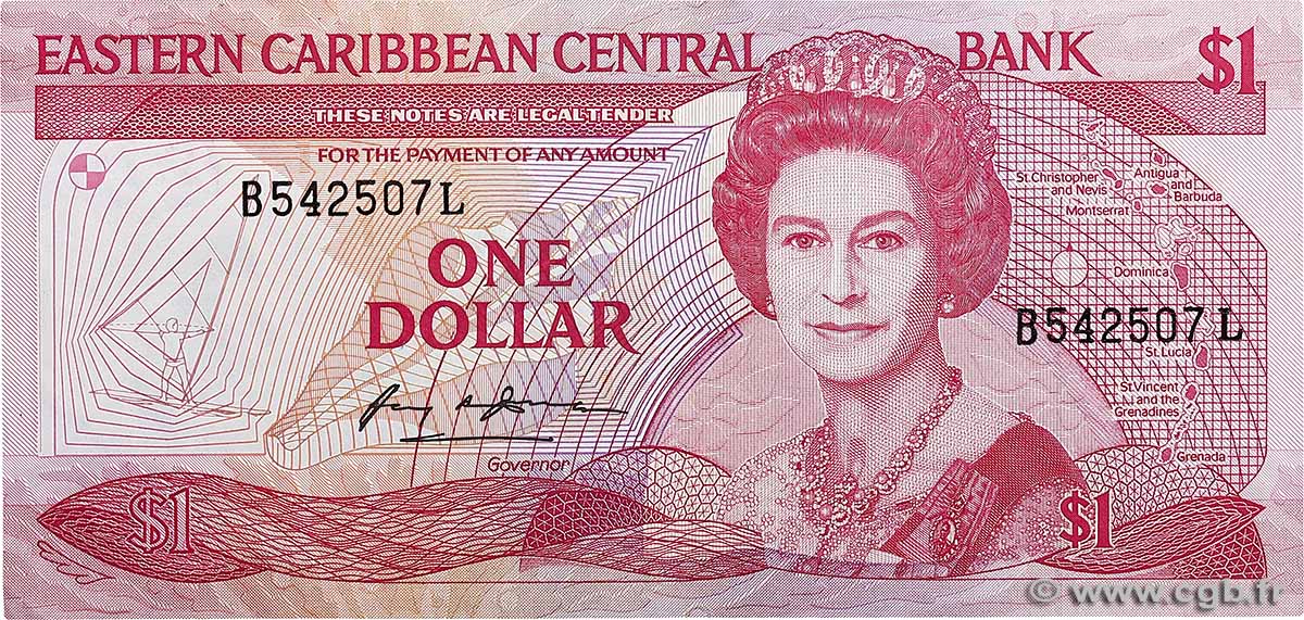 1 Dollar CARIBBEAN   1985 P.17l XF