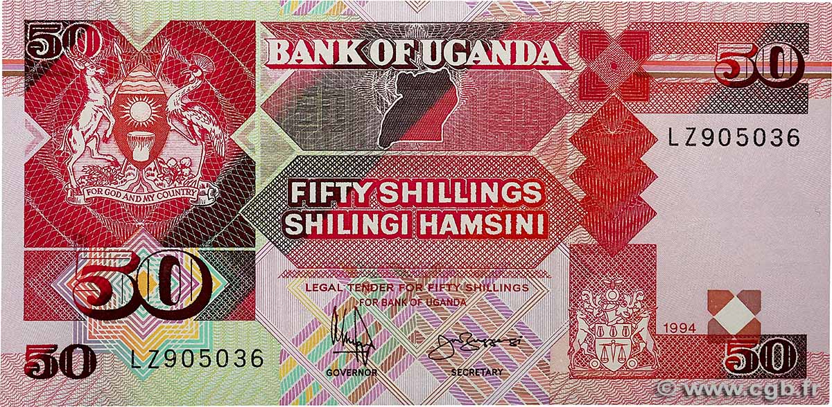 50 Shillings UGANDA  1994 P.30c UNC