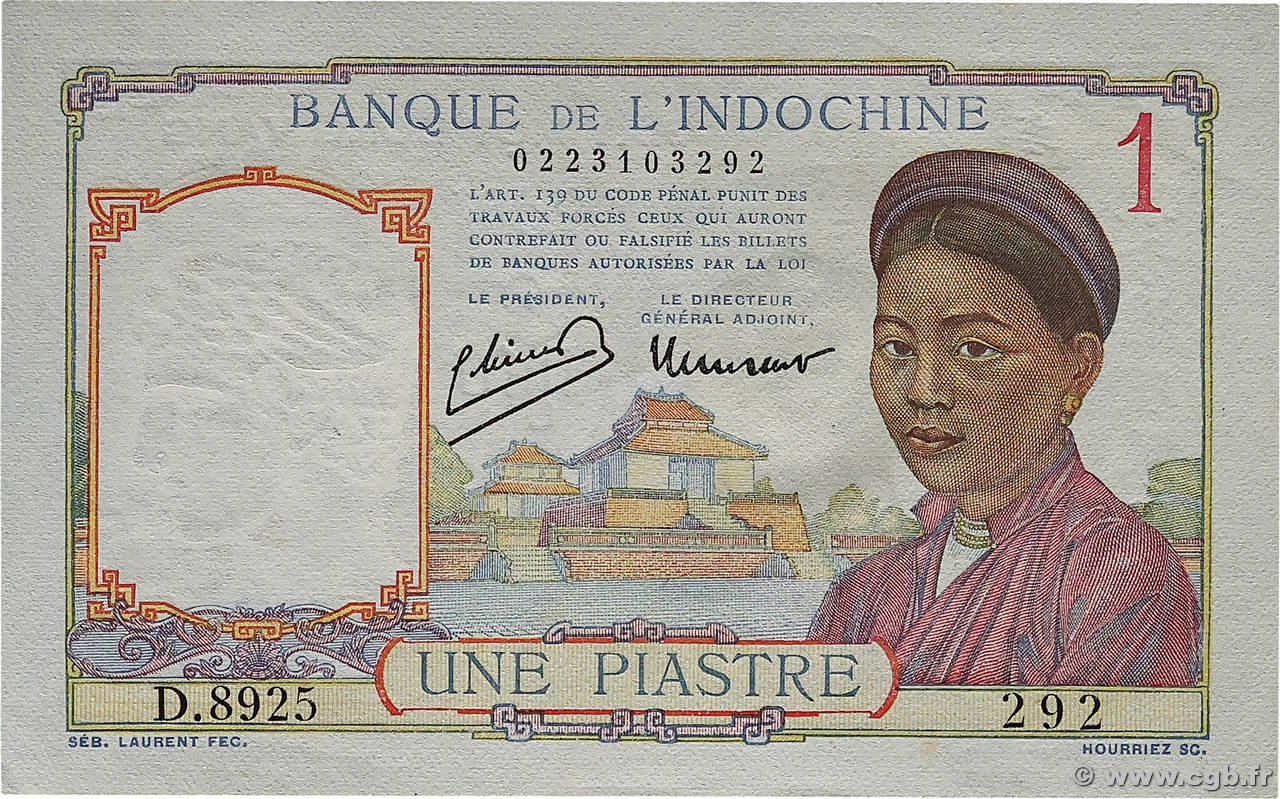 1 Piastre INDOCHINE FRANÇAISE  1946 P.054c pr.NEUF