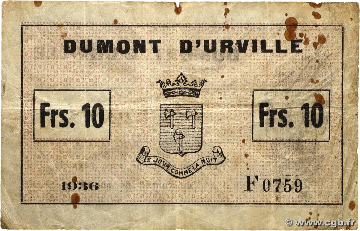 10 Francs FRANCE Regionalismus und verschiedenen  1936 K.189 S