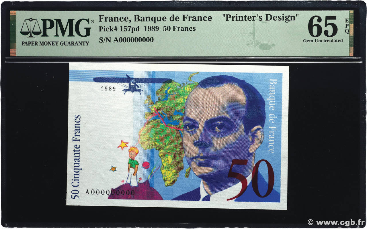 50 Francs ST EXUPERY Pfund Essai FRANCE  1989 NE.1989.01a NEUF