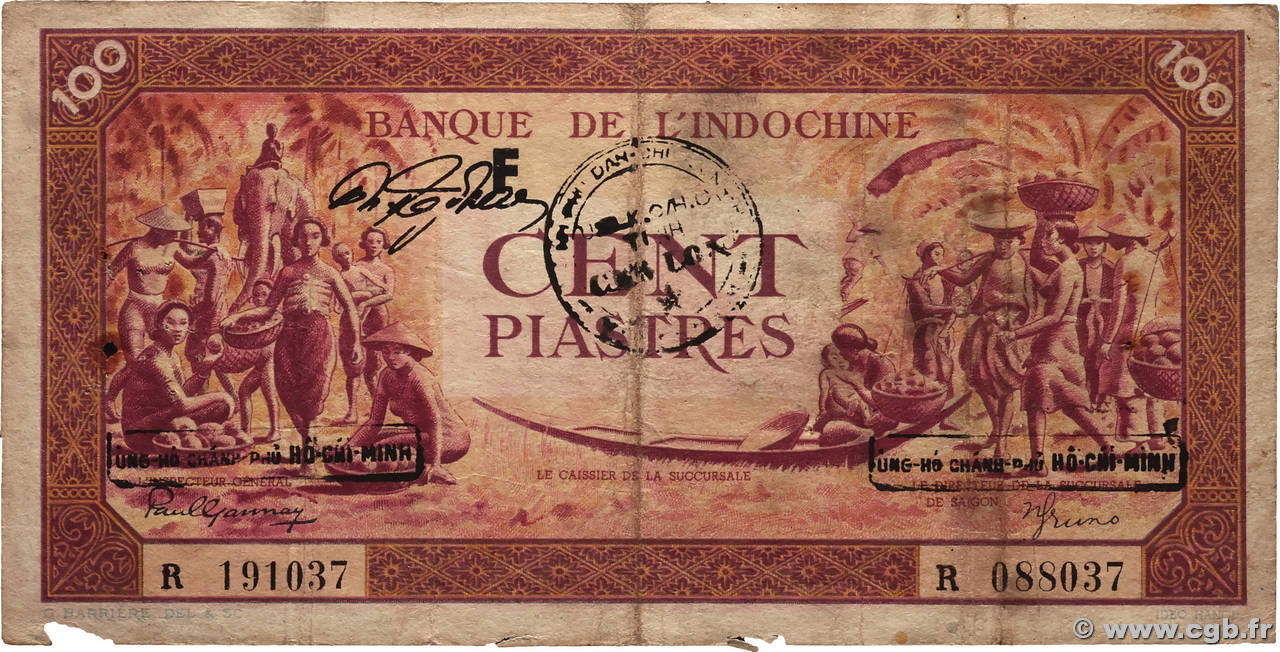 100 Piastres orange INDOCHINE FRANÇAISE  1942 P.066 pr.TB
