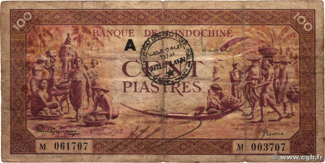 100 Piastres orange INDOCHINE FRANÇAISE  1942 P.066 pr.TB
