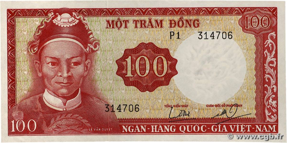 100 Dong SÜDVIETNAM  1966 P.19a VZ