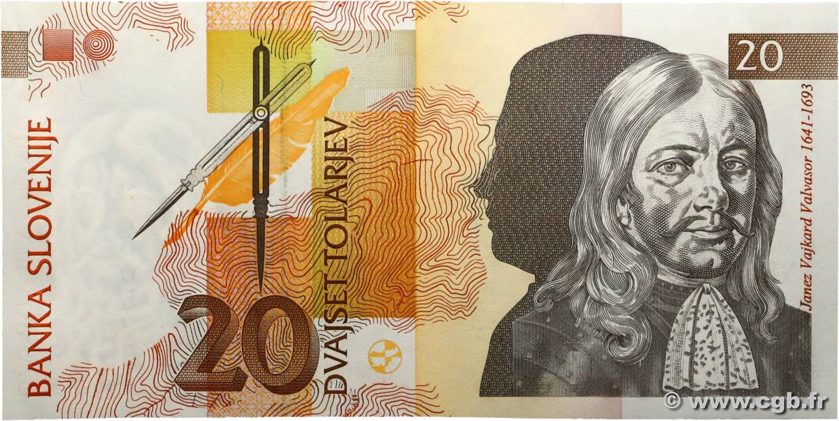 20 Tolarjev SLOVENIA  1992 P.12a UNC
