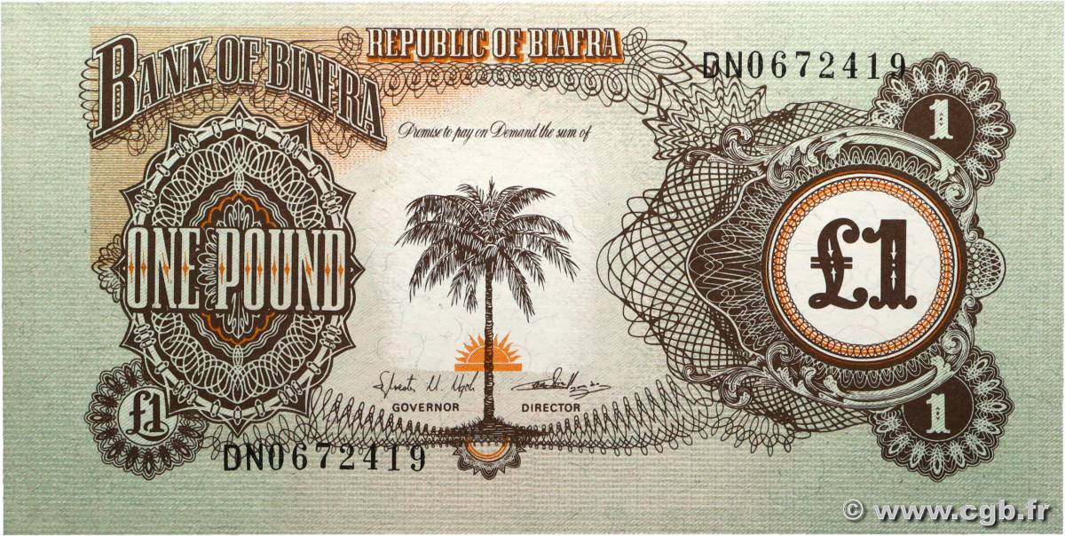 1 Pound BIAFRA  1968 P.05a UNC