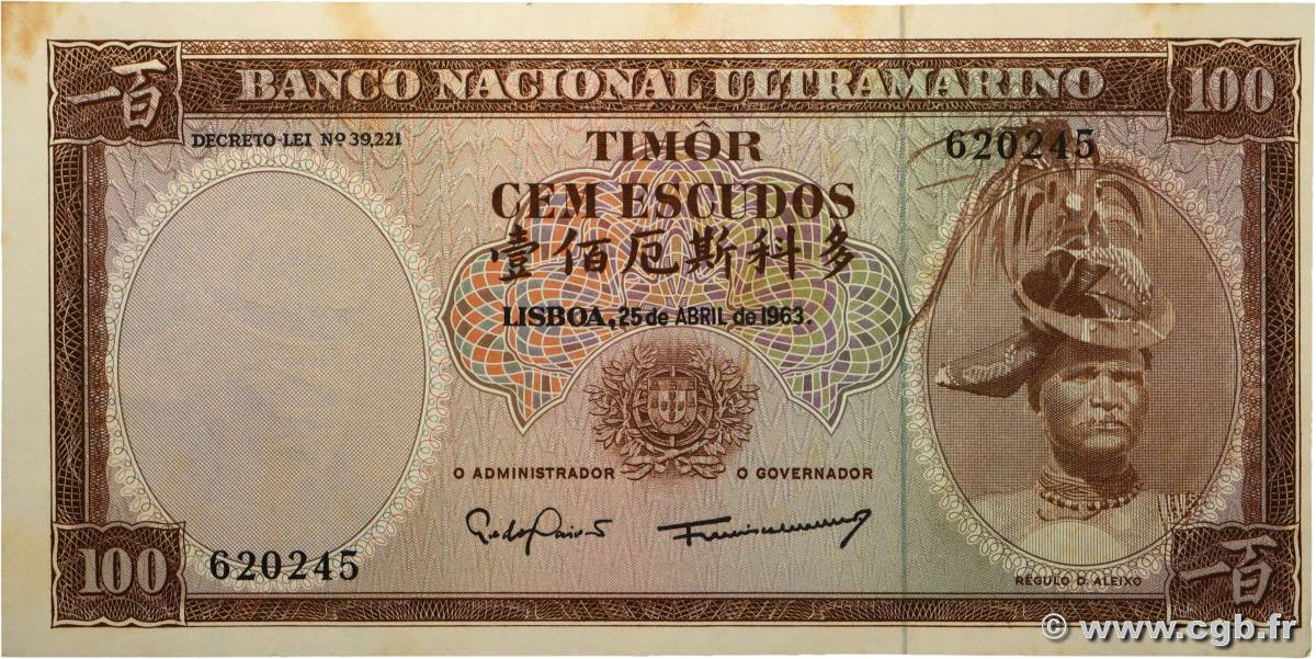100 Escudos TIMOR  1963 P.28a XF