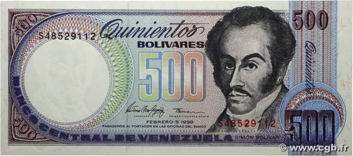 500 Bolivares VENEZUELA  1998 P.067f UNC