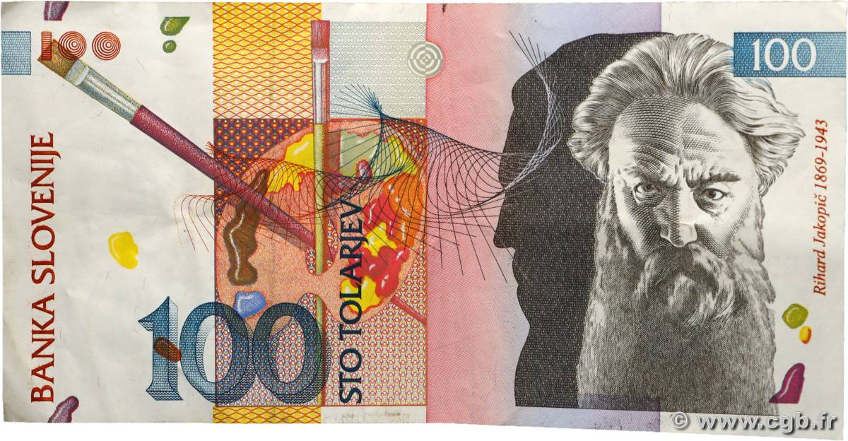 100 Tolarjev SLOVENIA  1992 P.14a VF+
