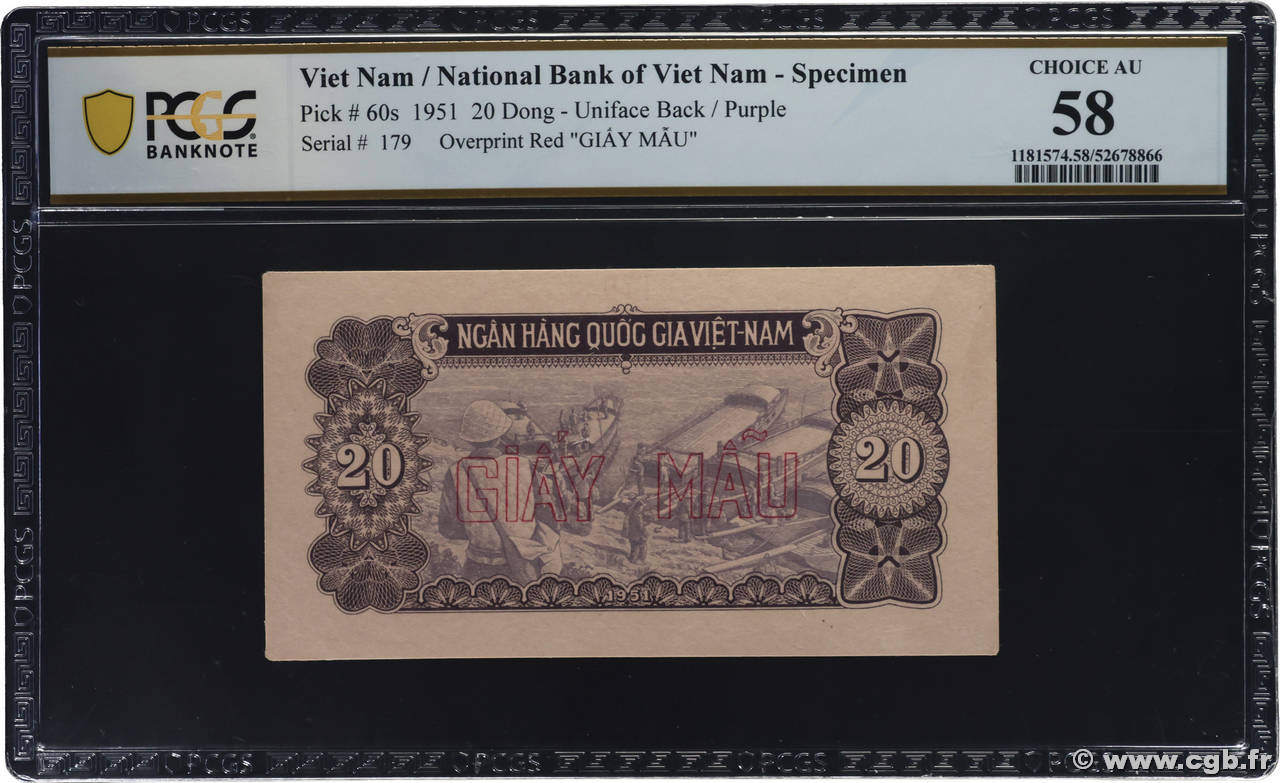 20 Dong Épreuve VIET NAM   1951 P.060ap SPL