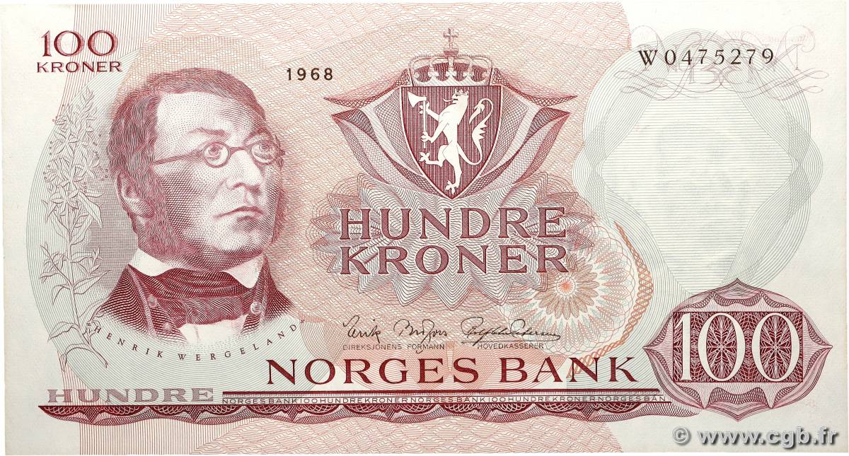 100 Kroner NORVÈGE  1968 P.38b pr.NEUF
