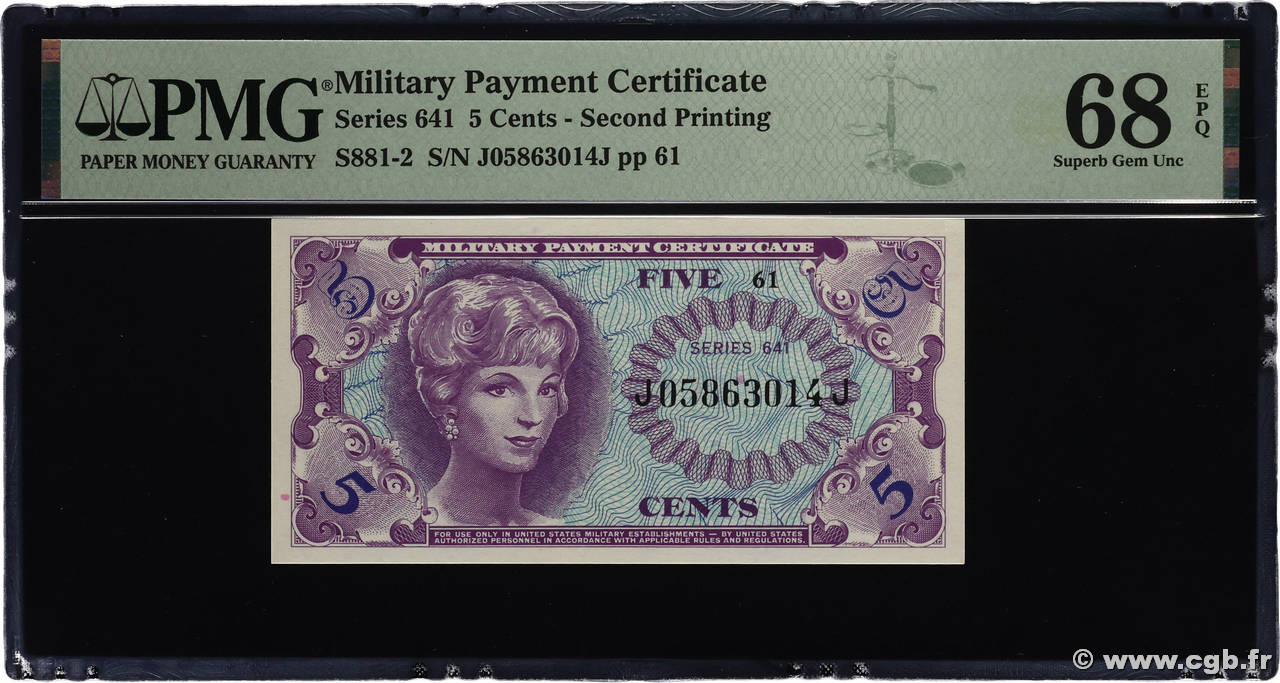 5 Cents ÉTATS-UNIS D&nbsp;AMÉRIQUE  1965 P.M057a NEUF