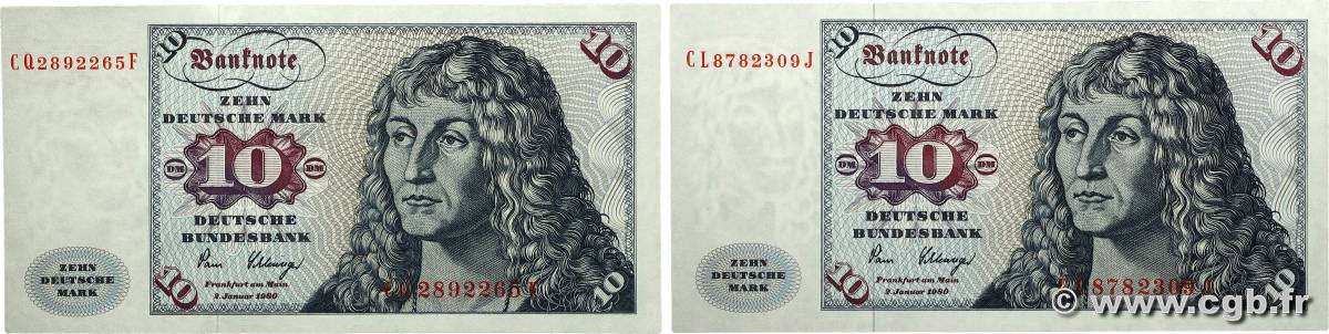 10 Deutsche Mark Lot GERMAN FEDERAL REPUBLIC  1980 P.31d UNC-