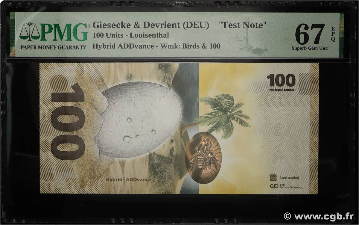 100 (Units) Test Note GERMAN FEDERAL REPUBLIC  2018 P.- UNC