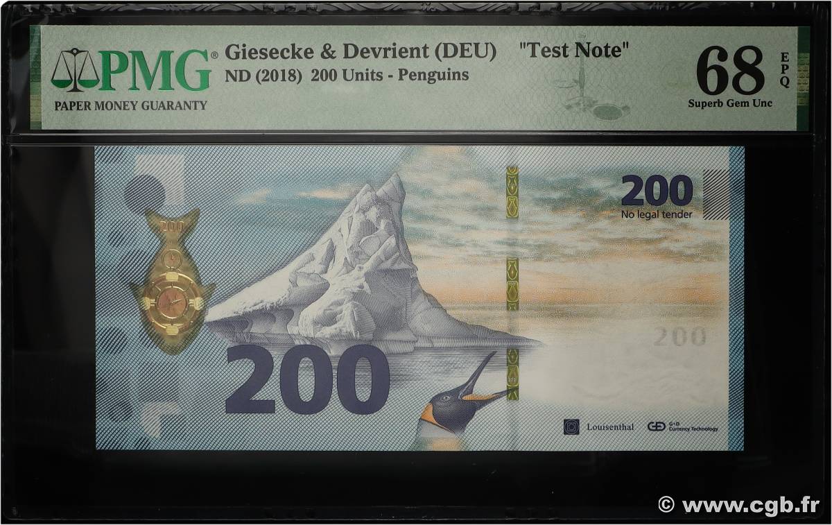 200 (Units) Test Note GERMAN FEDERAL REPUBLIC  2018 P.- UNC