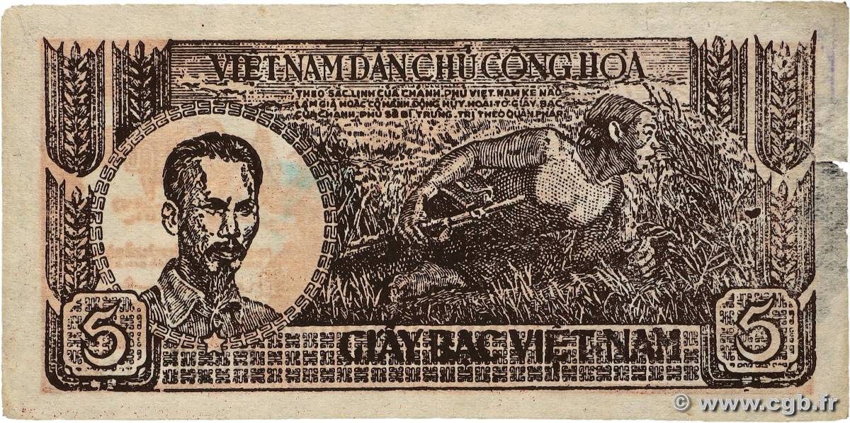 5 Dong VIETNAM  1948 P.017a fSS