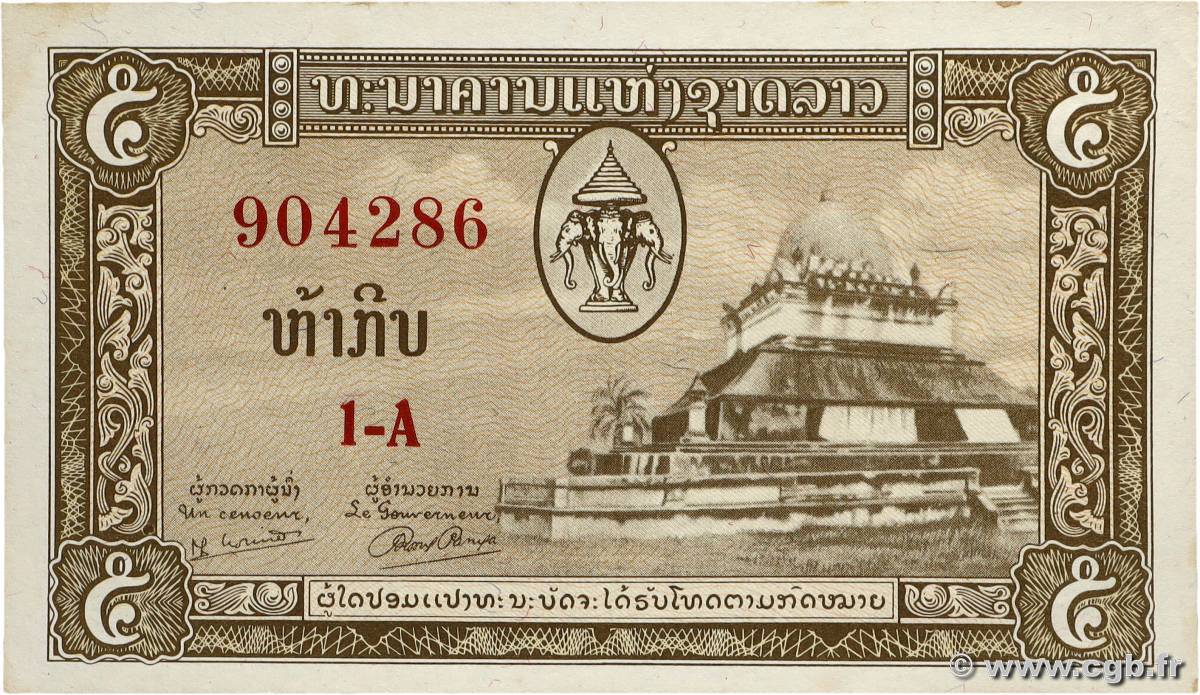 5 Kip LAOS  1957 P.02b SPL