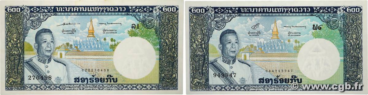 200 Kip Lot LAOS  1963 P.13a/b fST+