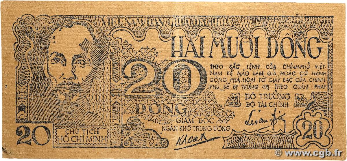 20 Dong VIETNAM  1948 P.025b fVZ