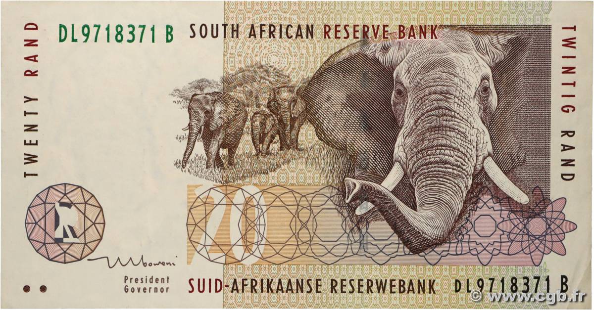 20 Rand SOUTH AFRICA  1999 P.124b VF+
