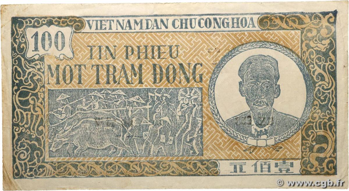 100 Dong VIETNAM  1950 P.054a fVZ