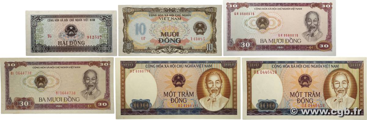 2 à 100 Dong Lot VIET NAM   1980 P.085 à 088 pr.NEUF