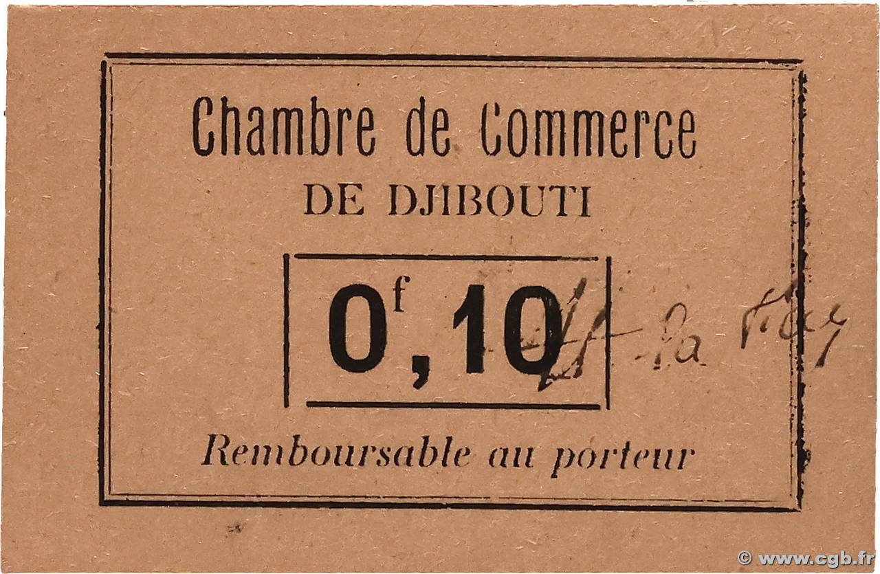 0,10 Franc DJIBOUTI  1919 P.22 NEUF