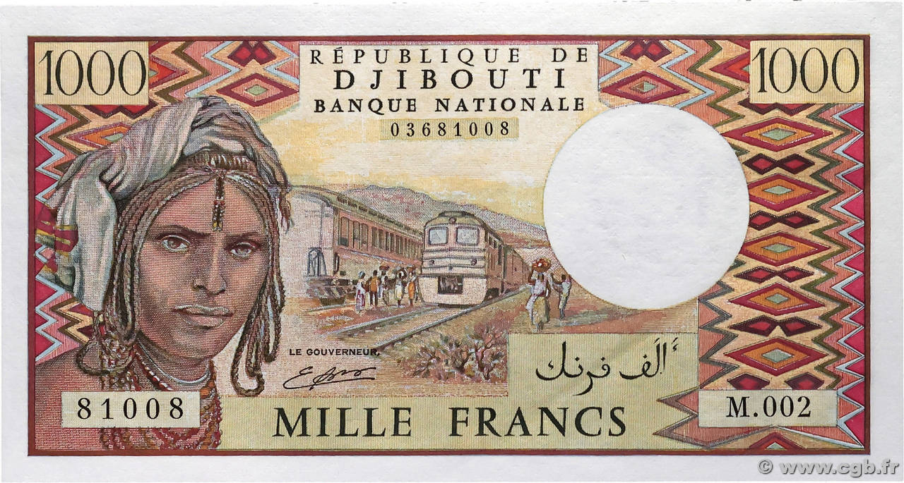 1000 Francs DJIBOUTI  1991 P.37c SPL+