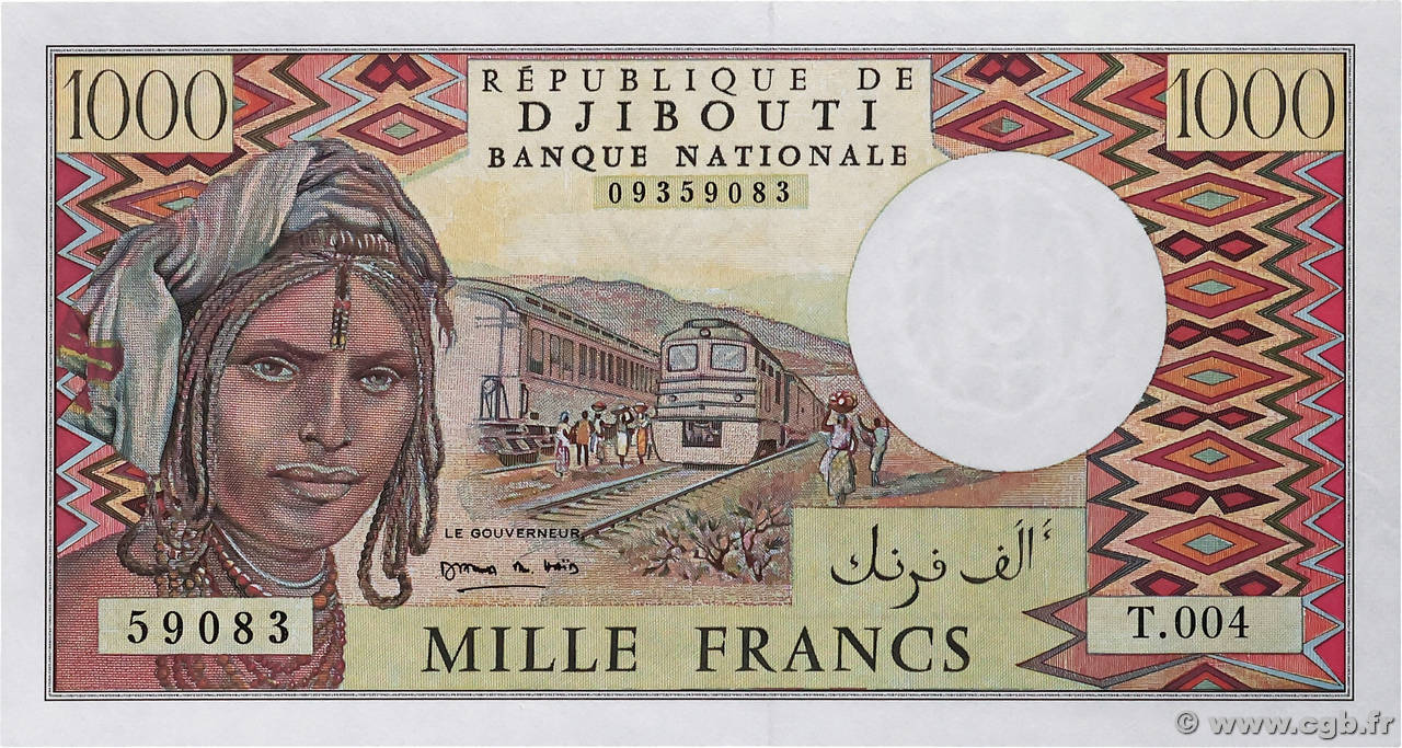 1000 Francs DJIBOUTI  1991 P.37e NEUF