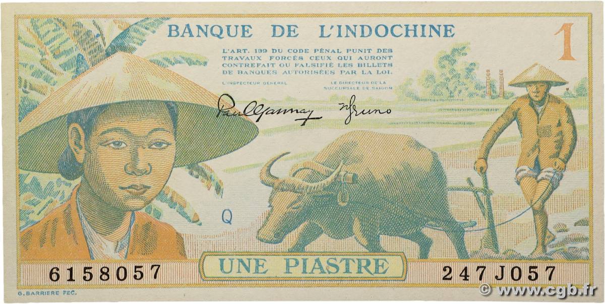 1 Piastre FRANZÖSISCHE-INDOCHINA  1942 P.074 ST