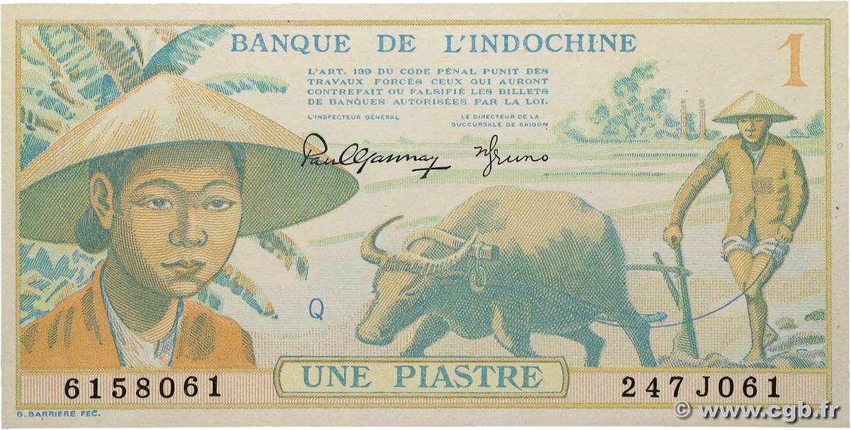 1 Piastre FRANZÖSISCHE-INDOCHINA  1942 P.074 ST