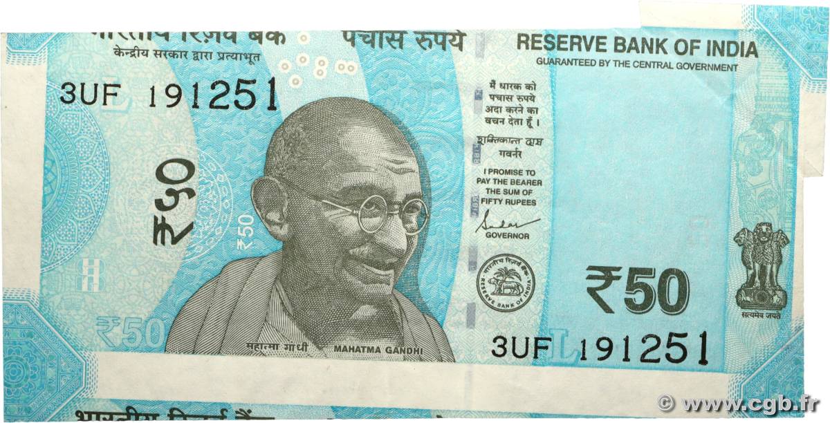 50 Rupees Fauté INDIA  2023 P.111 XF+