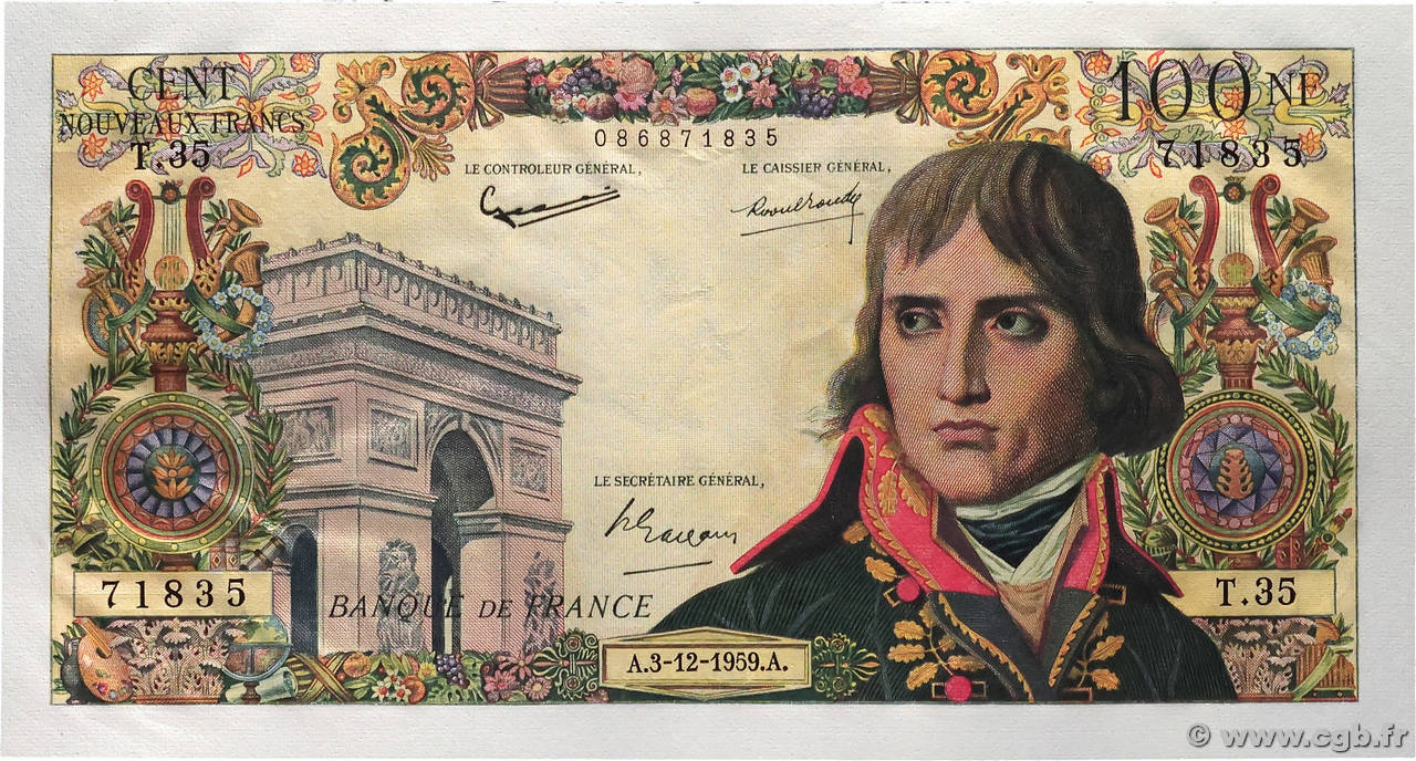 100 Nouveaux Francs BONAPARTE FRANCE  1959 F.59.04 SPL