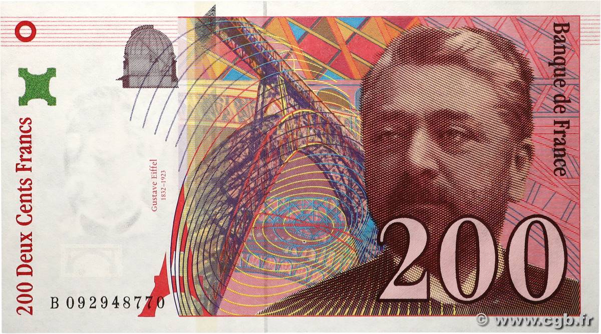 200 Francs EIFFEL FRANKREICH  1999 F.75.05 fST+